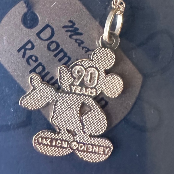 Disney Mickey Mouse Necklace 14K Gold Pendant 90 Years with Original Box and Tag - Picture 6 of 10